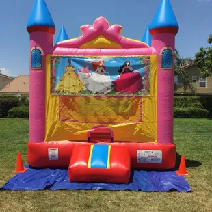 2 in 1 princess castle with basketball hoop. New none float technology.call today to rent
