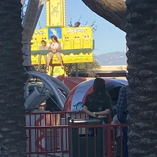 My son and I on the Frog Hopper ride (I think that's what it's called).