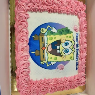 a spongebob birthday cake