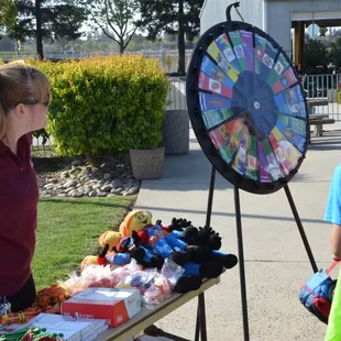 Prize Wheel all ready for Funworks Free Easter Egg Hunt