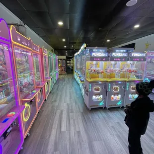 My son is amazed at all the claw machines lol