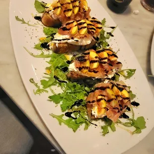 Fig Bruschetta so delicious  I also appreciate that the server pronounced bruschetta correctly.  It is not bru shet uh!