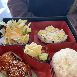 Tempura Salmon Teriyaki Bento Box