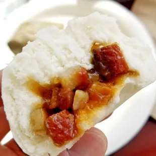 Pork belly bun.