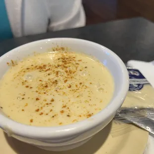 Cream of crab soup. Creamy and tasty.