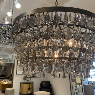 illuminated glass globs of various designs...