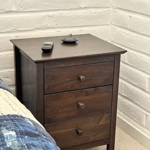 We ordered 2 nightstands and were able to select our own wood and stain finish.