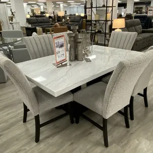Dining room table and six chairs