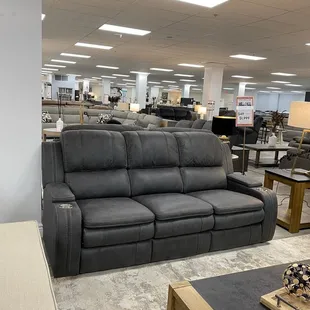 Microfiber dual reclining sofa