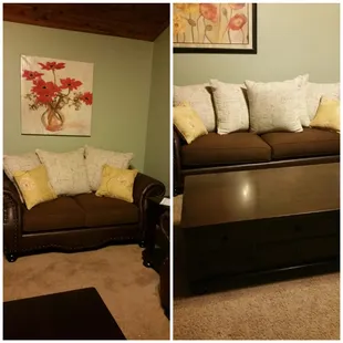 The loveseat and couch. So awesome!