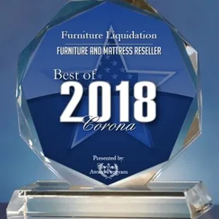 Furniture Liquidation was named the best furniture and mattress reseller in Corona.