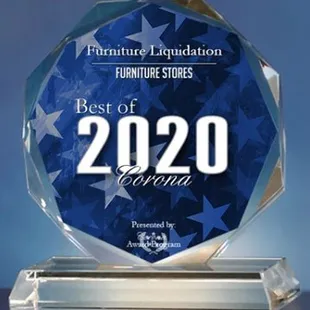 July 2020, Furniture Liquidation was named the best furniture store in Corona. Thank you for your all support during this hard time.