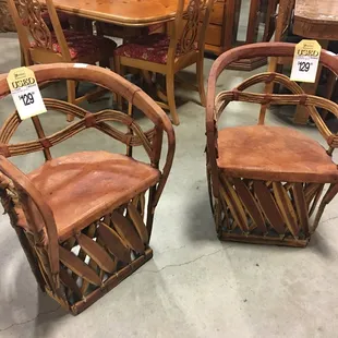 Leather &amp; Wood Chairs *Availability may vary.