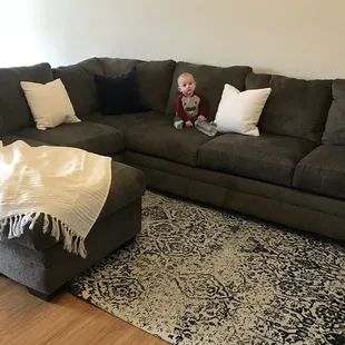 We didn't use the pillows that came with it but loved the color of the sectional itself.