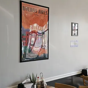 a table and chairs in a restaurant