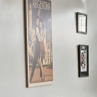 a poster on the wall of a restaurant