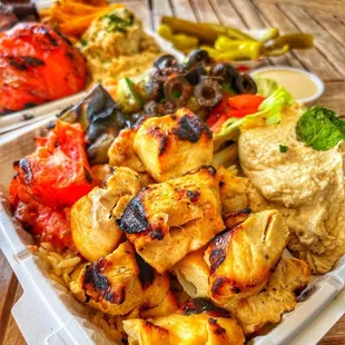 Chicken kebab plate