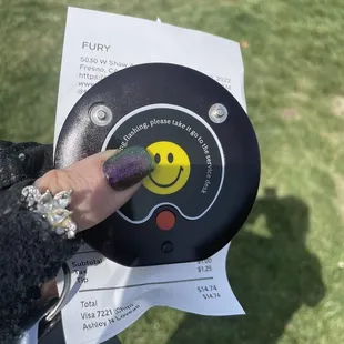 My buzzer given to receive order when it is ready