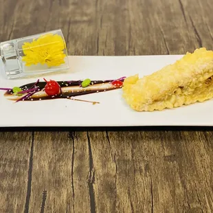 a piece of cake on a plate