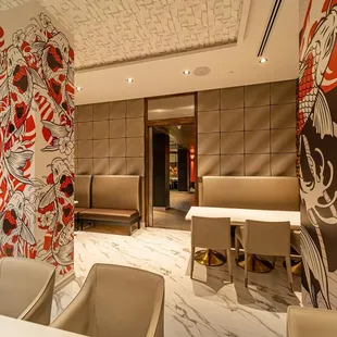 the dining area of a restaurant