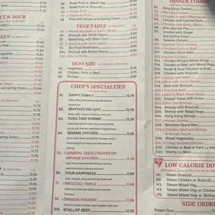 Updated Menu