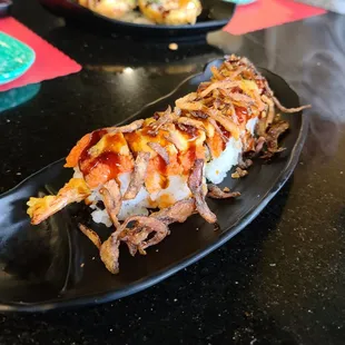 monster roll, it was okay, crispy onions taste stale