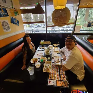 two people sitting at a table