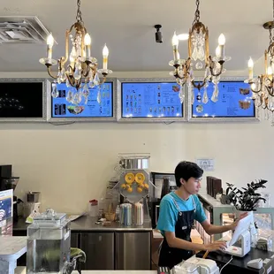 a woman working in a restaurant