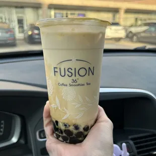 Jasmine green tea milk tea with tapioca