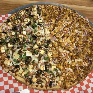 Half Butter Chicken, Half Veggie Delight