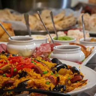 a variety of dishes of food