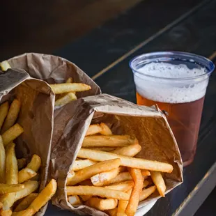 Fries and beer