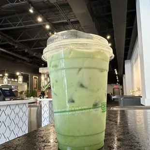 Iced matcha latte