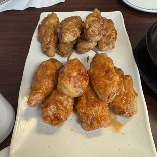 Hot and soy garlic wings
