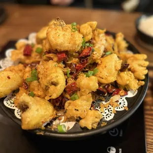 Crispy garlic fish filet