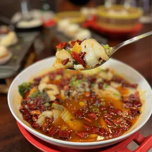 Spicy Fish with Flaming Chili Oil