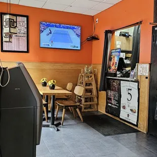 Take out is down to the left when you enter thw main doors