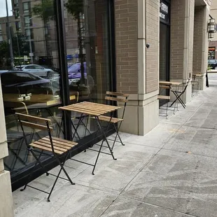Some outdoor seating .