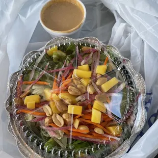 Kale &amp; mango salad before dressing