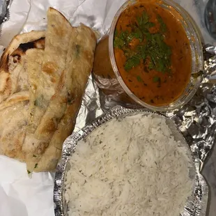 Garlic Naan with Chicken Tikka Masala