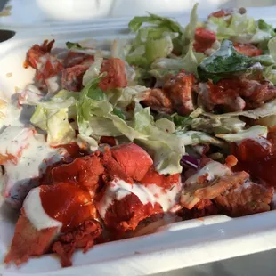 Chicken over rice spicy!!!!!