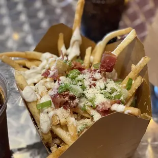 Garlic and Parmesan Fries with Bacon