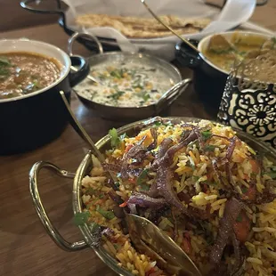 Chicken Biryani, Butter Chicken, Raita, Chicken Korma