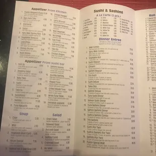the menu