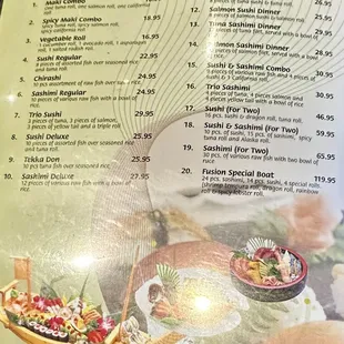 2024 menu of dinner entrees