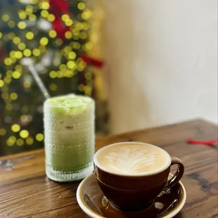 Honey Lavender Latte, Matcha Latte