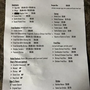 menu