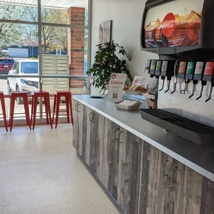 Soda fountain and window seating