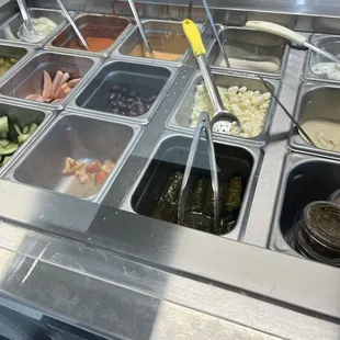 a variety of condiments