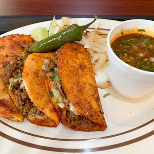 Quesabirria tacos were damn delicious! That broth was so flavorful, tasty and soothing.